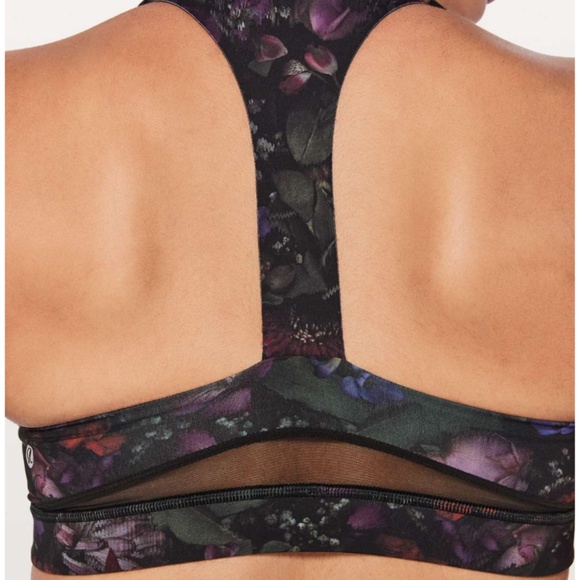 Lululemon Break Free Bra Nulux, "frozen flourish" black/multi - Picture 3 of 3